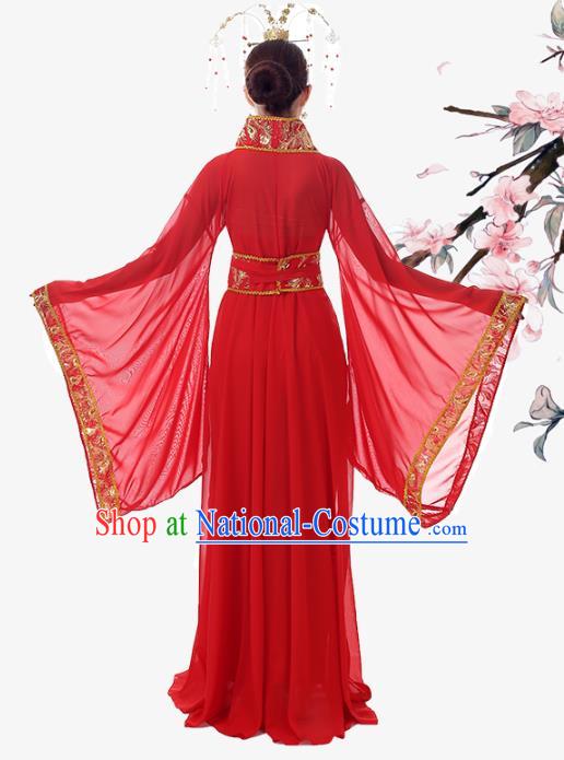 Top Chinese Woman Stage Performance Clothing Classical Dance Garment Costume Traditional Court Empress Red Hanfu Dress Outfits