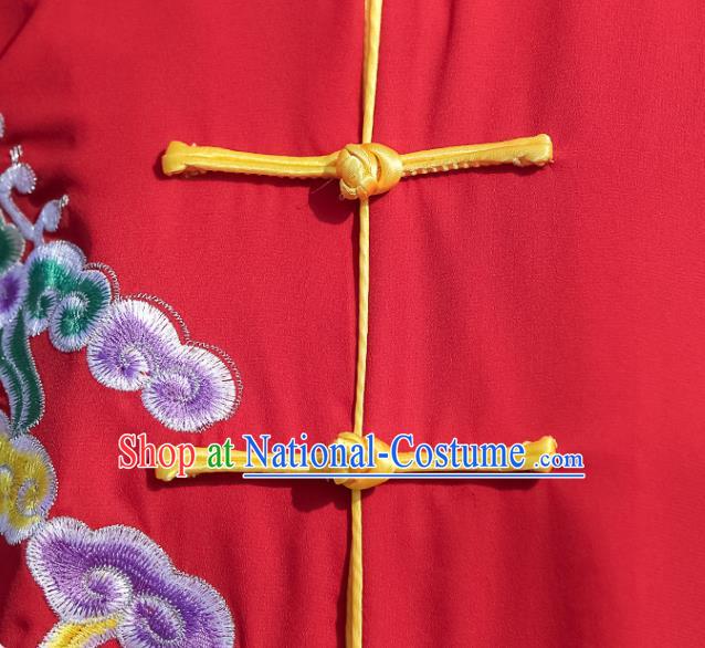 Chinese Martial Arts Garment Kung Fu Competition Embroidered Red Suits Tai Ji Performance Outfits Tai Chi Clothing