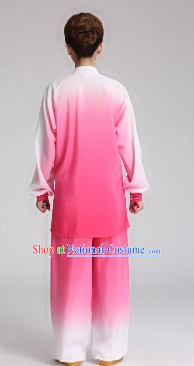 China Martial Arts Tai Ji Embroidered Orchids Rosy Suits Tai Chi Training Clothing Kung Fu Competition Outfits