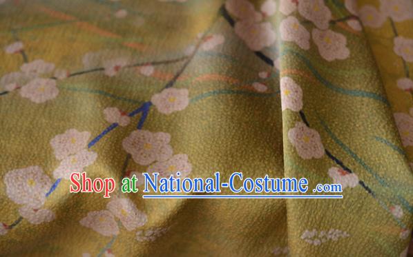 Chinese Ginger Gambiered Guangdong Gauze High Quality Cheongsam Cloth Classical Plum Pattern DIY Satin Fabric Silk Fabric