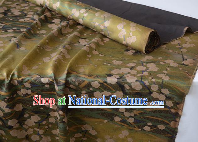 Chinese Ginger Gambiered Guangdong Gauze High Quality Cheongsam Cloth Classical Plum Pattern DIY Satin Fabric Silk Fabric