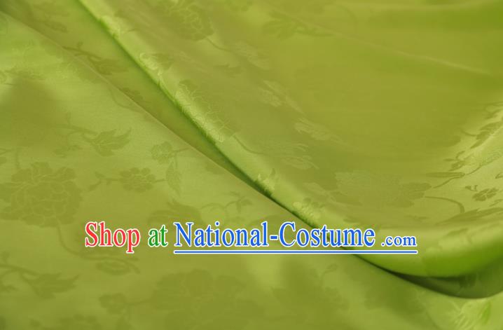 Chinese Jacquard Tapestry Material Traditional Qipao Dress Drapery Green Silk Fabric Classical Broken Peony Pattern Brocade Cloth