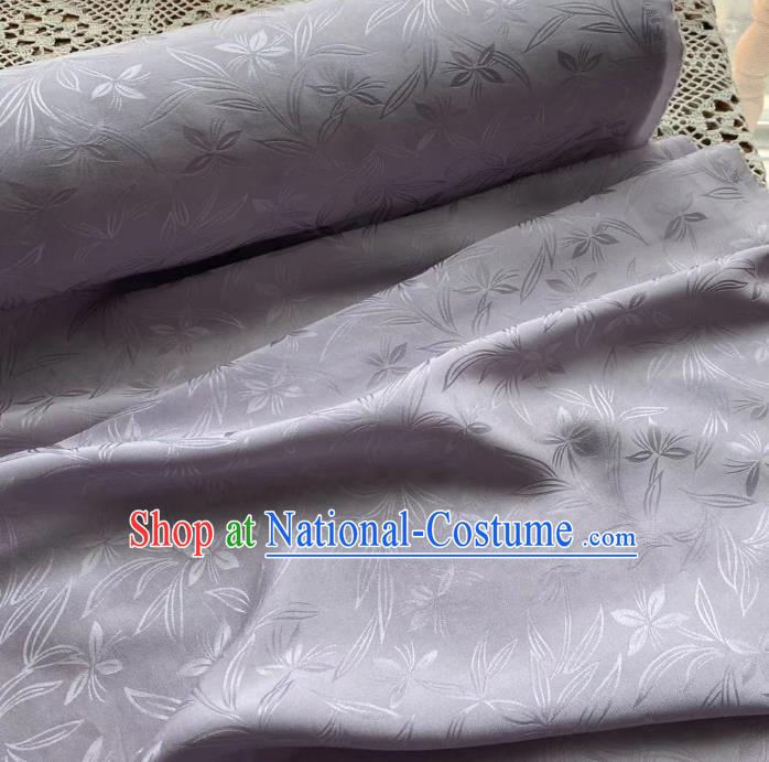 Chinese Traditional Hanfu Dress Drapery Violet Silk Fabric Classical Orchids Pattern Brocade Cloth Jacquard Tapestry Material