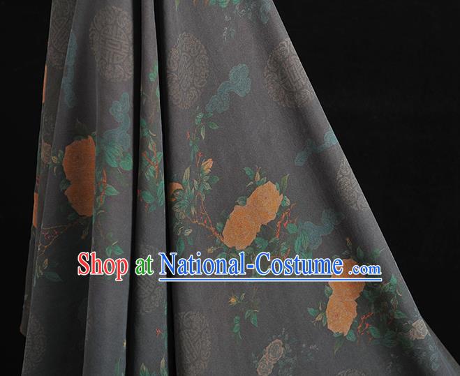 Top Chinese Traditional Roses Pattern Dress Cloth Cheongsam Silk Fabric Navy Gambiered Guangdong Gauze