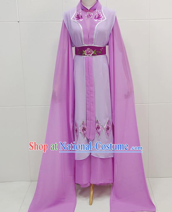 Traditional Chinese Beijing Opera Actress Clothing Peking Opera Young Lady Purple Dress Garments