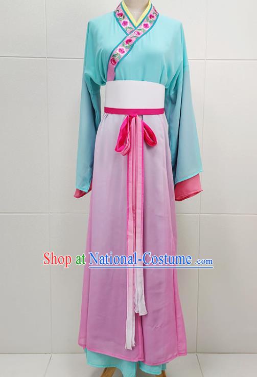 Chinese Beijing Opera Servant Girl Clothing Traditional Shaoxing Opera Young Lady Dress Garments