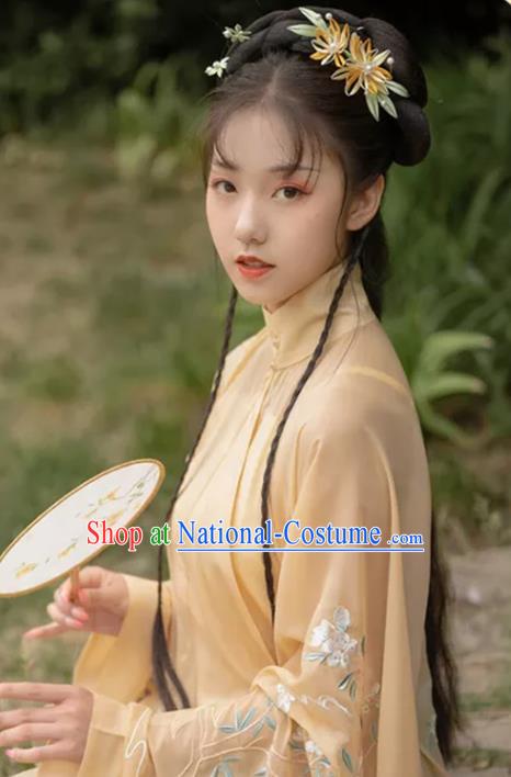 China Ming Dynasty Young Beauty Chignon Hairpieces Traditional Hanfu Hair Accessories Ancient Noble Woman Wigs