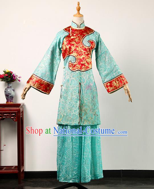 China Ancient Noble Rani Green Blouse and Skirt Qing Dynasty Garments Traditional Drama Treading On Thin Ice Ranee Clothing