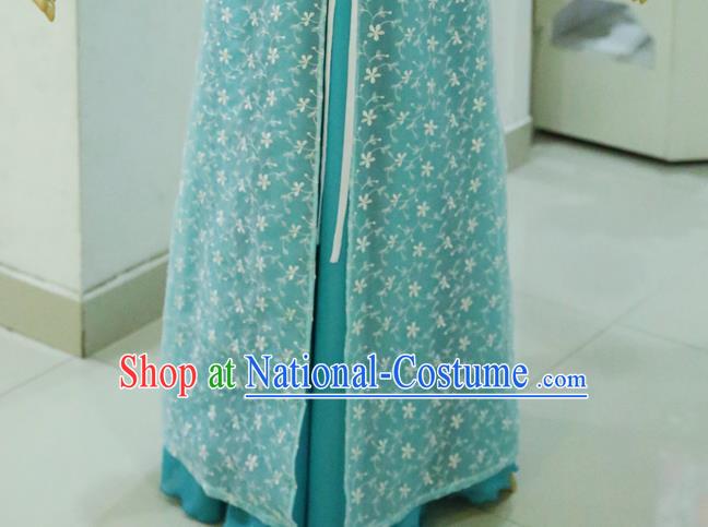 China Ancient Enchantress Blue Hanfu Dress Cosplay Fairy Garments Traditional Drama The New Strange Stories Painted Skin Mei Sanniang Clothing