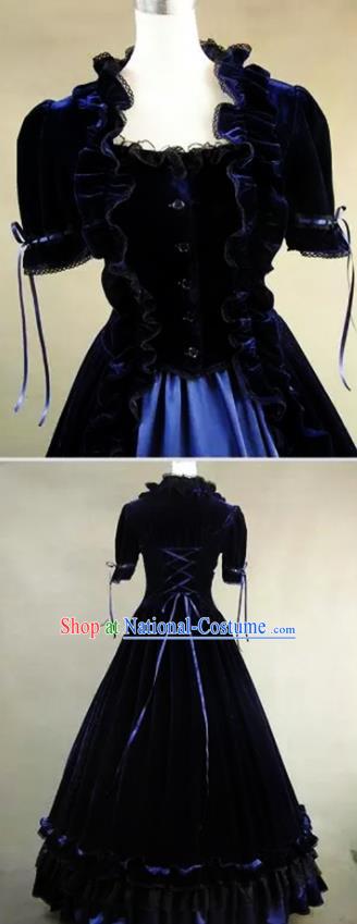 Top Gothic Court Black Dress Halloween Cosplay Princess Garment Costume Opera Stage Full Dress European Tailored Clothing