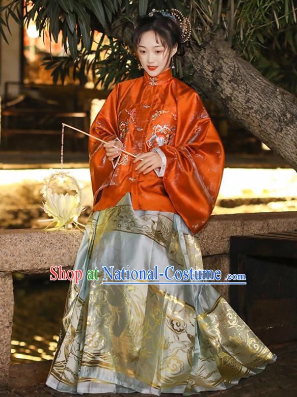 China Ancient Patrician Lady Hanfu Dress Ming Dynasty Princess Embroidered Costumes Traditional Female Historical Clothing