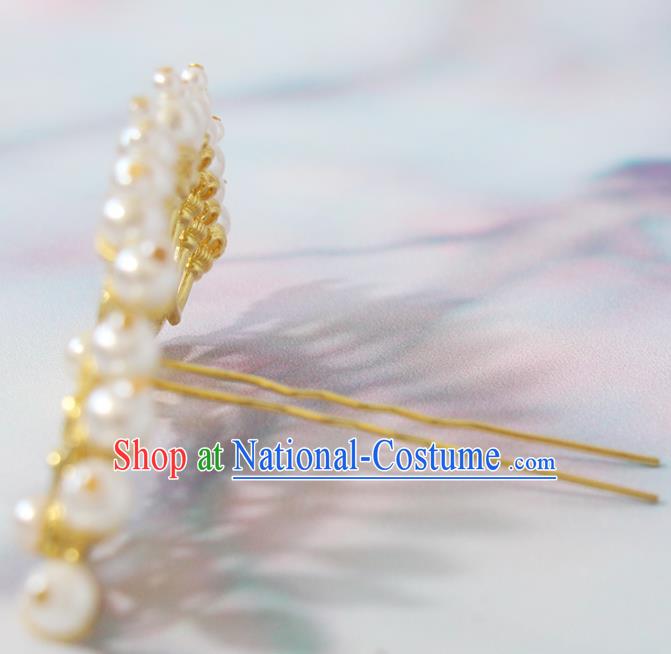 Chinese Classical Wedding Golden Orchids Hair Crown Handmade Ming Dynasty Headpiece Traditional Hanfu Hair Accessories Ancient Princess Hairpin