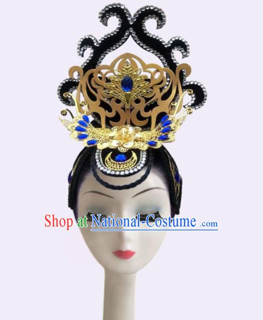 Handmade Chinese Court Dance Hair Accessories Stage Performance Hairpieces Classical Dance Wigs Chignon