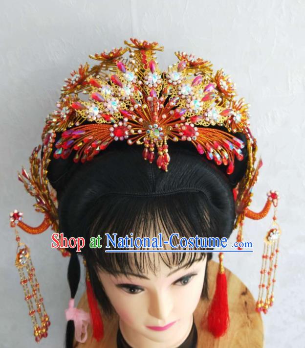 Chinese Ancient Empress Headdress Peking Opera Hua Tan Headpieces Beijing Opera Diva Phoenix Coronet