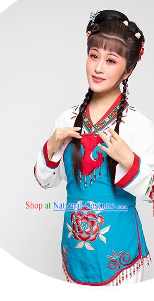 Chinese Ancient Servant Girl Dress Beijing Opera Young Lady Garment Costume Yue Opera Country Woman Clothing