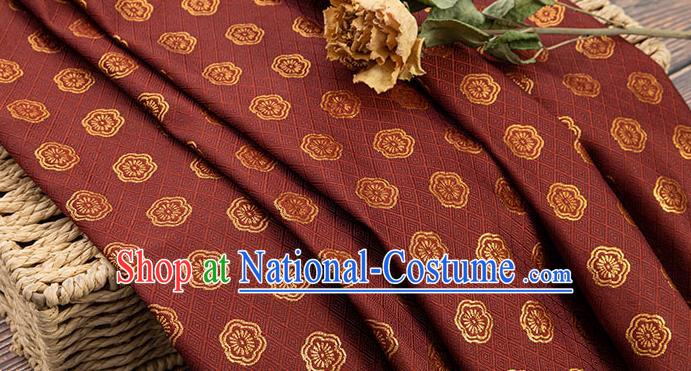 China Classical Plum Blossom Pattern Red Brocade Fabric Tang Suit Silk Damask Jacquard Satin Tapestry Traditional Cheongsam Textile Material