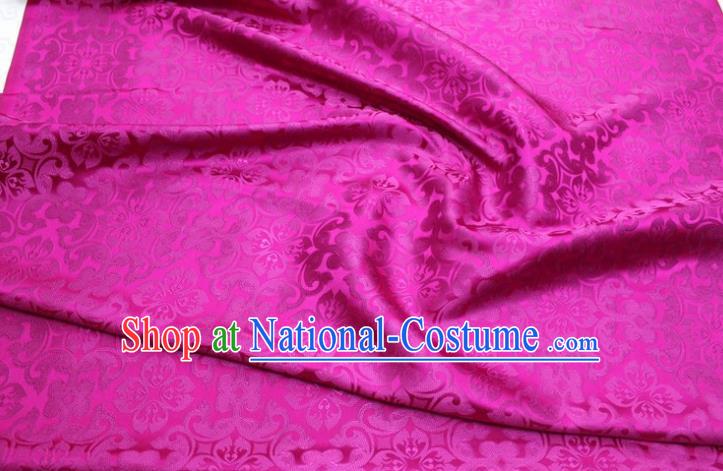 China Traditional Silk Fabric Tang Suit Jacquard Rosy Brocade Material Classical Plum Pattern Cheongsam Tapestry Satin Damask