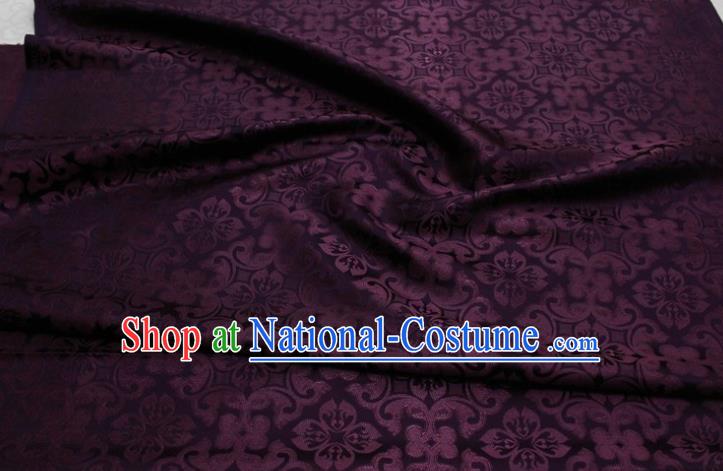 China Satin Damask Traditional Silk Fabric Tang Suit Jacquard Amaranth Brocade Material Classical Plum Pattern Cheongsam Tapestry