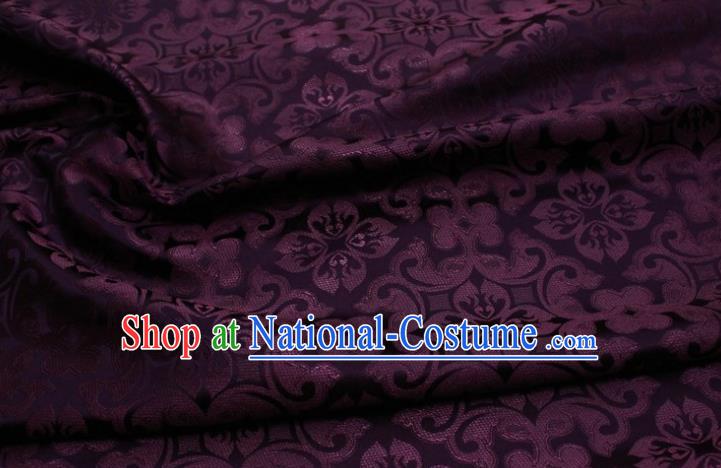 China Satin Damask Traditional Silk Fabric Tang Suit Jacquard Amaranth Brocade Material Classical Plum Pattern Cheongsam Tapestry