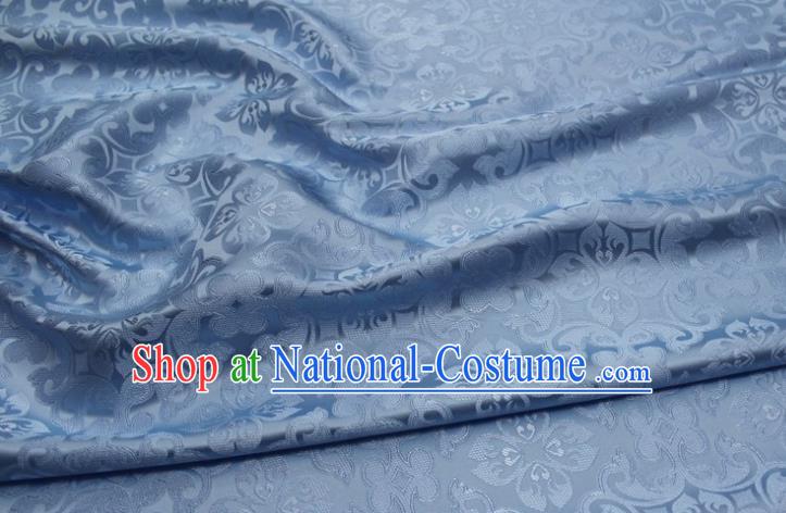 China Tang Suit Jacquard Brocade Material Classical Plum Pattern Cheongsam Tapestry Blue Satin Damask Traditional Silk Fabric