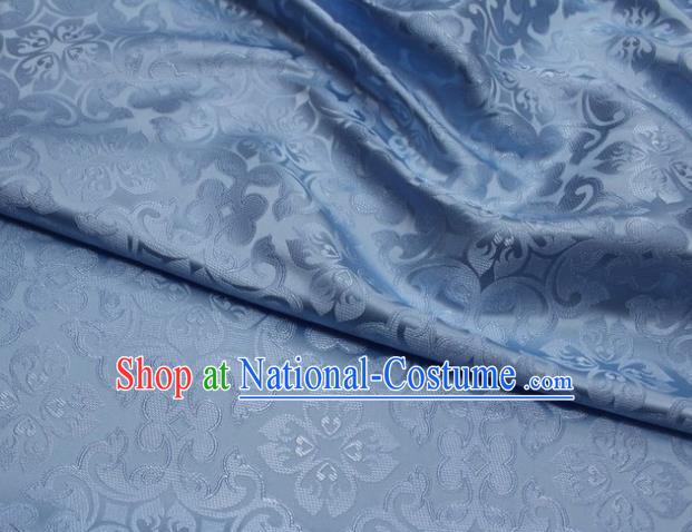 China Tang Suit Jacquard Brocade Material Classical Plum Pattern Cheongsam Tapestry Blue Satin Damask Traditional Silk Fabric