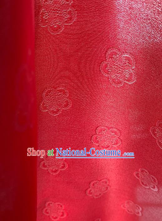 Asian Chinese Traditional Lantern Pattern Satin Drapery Ming Dynasty Wine Red Tapestry Fabric Hanfu Dress Jacquard Brocade