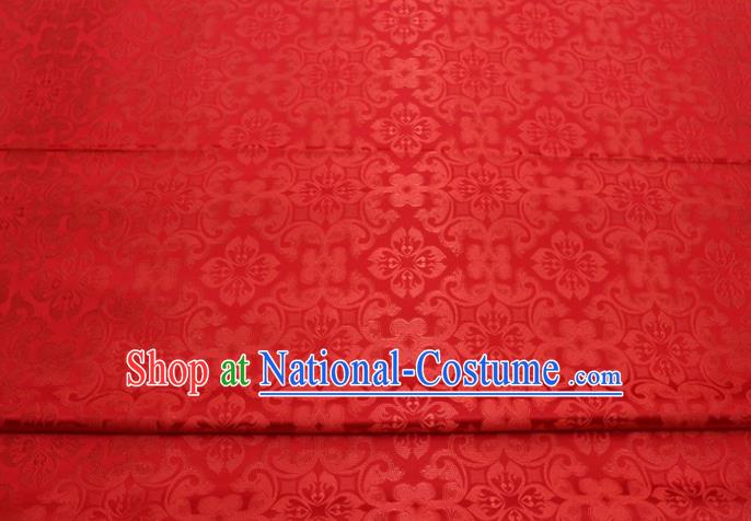 China Cheongsam Jacquard Red Brocade Classical Plum Pattern Satin Damask Tapestry Material Traditional Tang Suit Silk Fabric