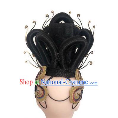 China Dai Nationality Dance Headwear Minority Peacock Dance Headpieces Yunnan Ethnic Woman Performance Hair Accessories