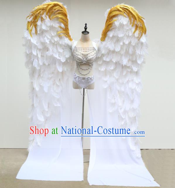 Custom Cosplay Angel Giant Accessories Miami Stage Show Deluxe Feather Wings Christmas Performance Props Catwalks Wings