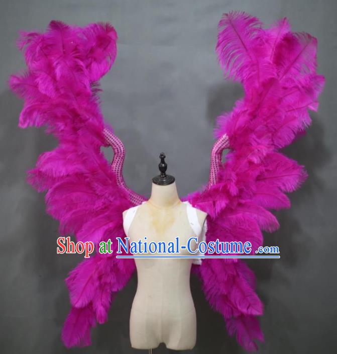 Custom Catwalks Butterfly Wings Cosplay Angel Giant Accessories Miami Stage Show Deluxe Rosy Feather Wings Christmas Performance Props