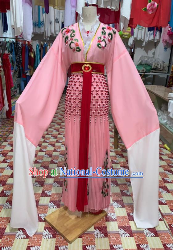 China Traditional Peking Opera Hua Tan Clothing Ancient Fairy Princess Garment Costumes Shaoxing Opera Diva Pink Dress Outfits