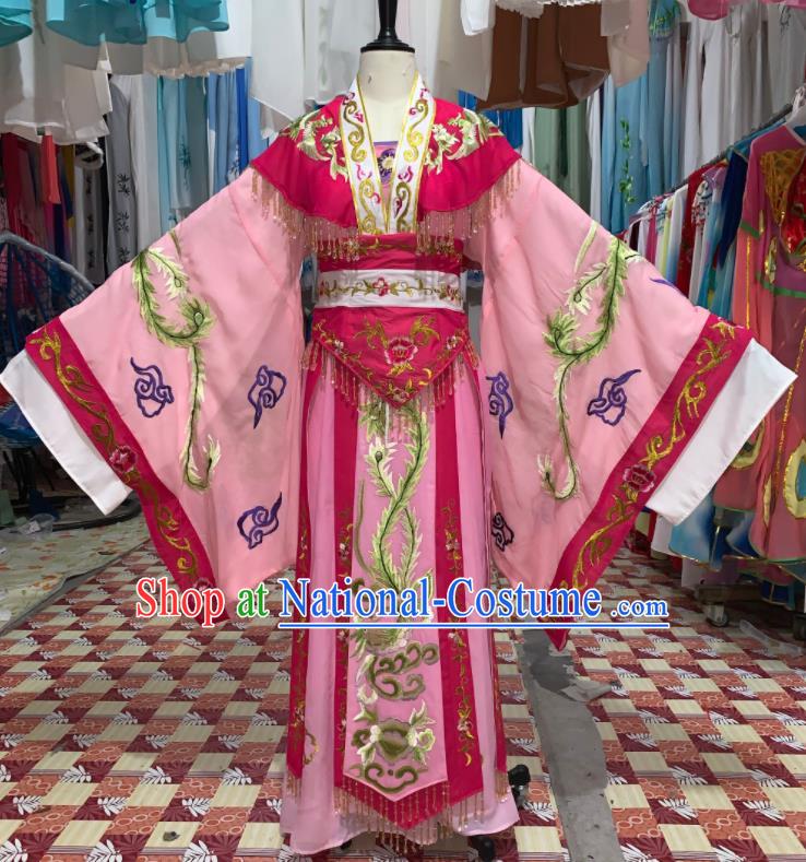 China Ancient Imperial Concubine Garment Costumes Shaoxing Opera Court Woman Pink Dress Outfits Traditional Peking Opera Huadan Clothing