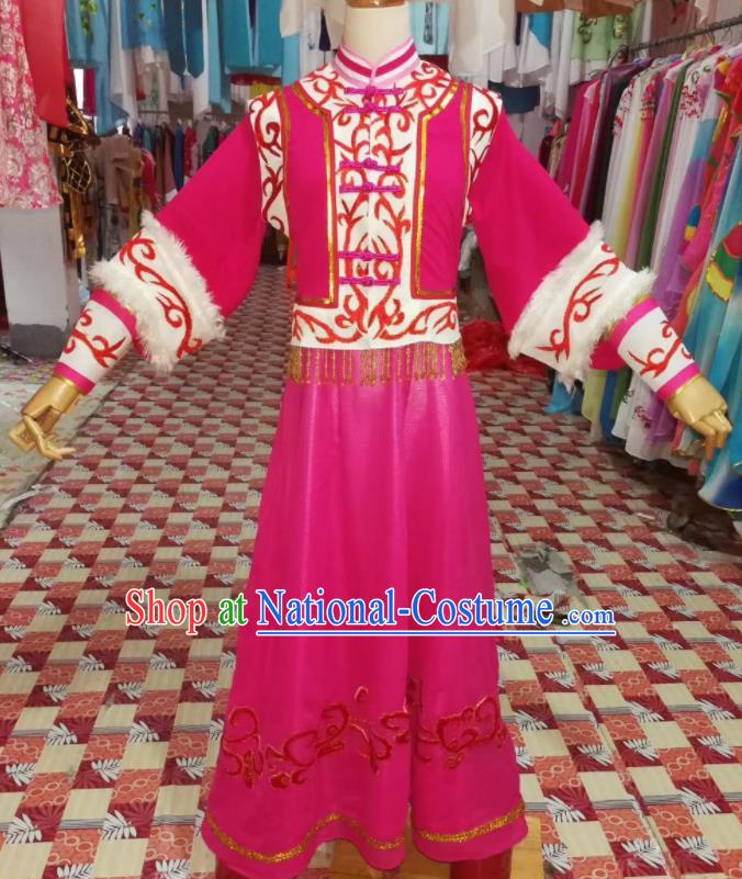 China Traditional Peking Opera Hua Tan Clothing Ancient Princess Garment Costumes Shaoxing Opera Diva Rosy Dress Outfits