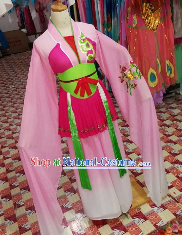 China Huangmei Opera Village Lady Pink Dress Outfits Traditional Peking Opera Diva Clothing Ancient Fairy Garment Costumes