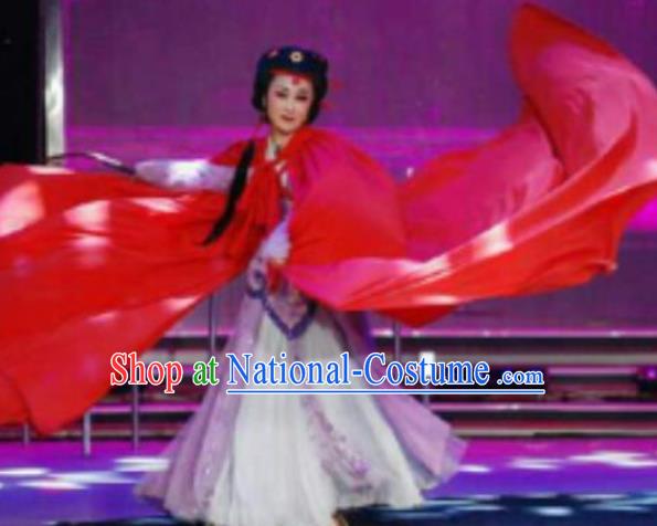 China Ancient Swordswoman Garment Costumes Shaoxing Opera Imperial Concubine Purple Dress Outfits Traditional Peking Opera Actress Clothing