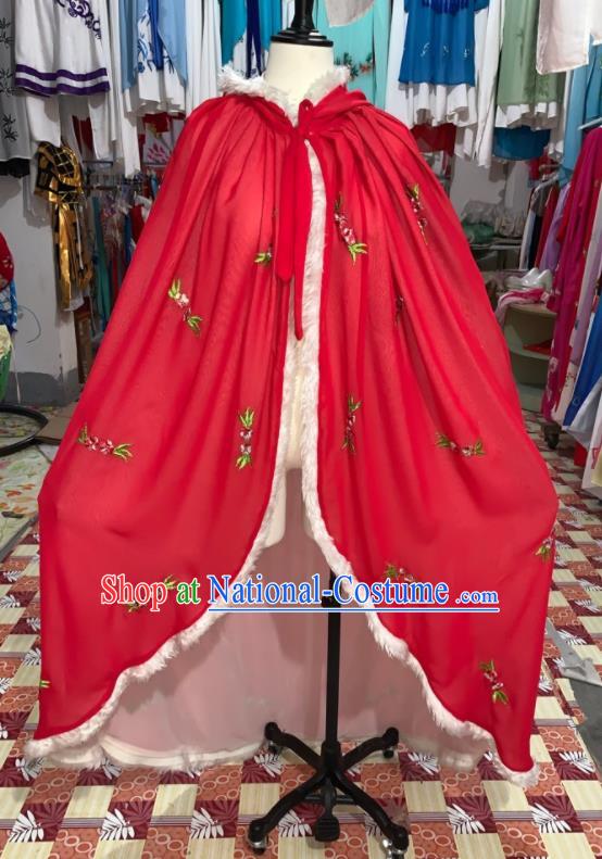 China Shaoxing Opera Noble Lady Red Mantle Traditional Peking Opera Actress Clothing Ancient Palace Princess Garment Costume