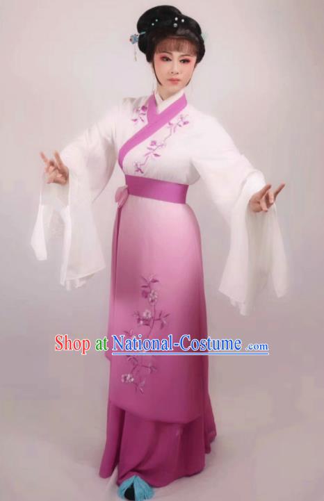 China Ancient Young Mistress Garment Costumes Traditional Shaoxing Opera Diva Rosy Dress Outfits Peking Opera Actress Clothing