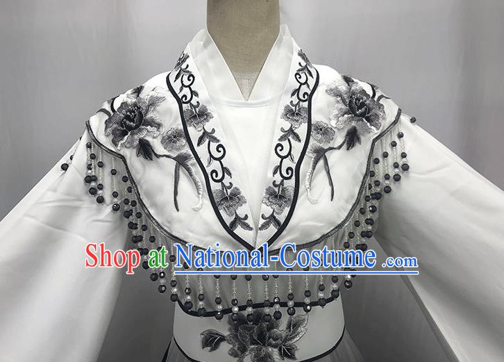 China Ancient Fairy Garment Costumes Traditional Yue Opera Princess Grey Dress Outfits Peking Opera Hua Tan Clothing