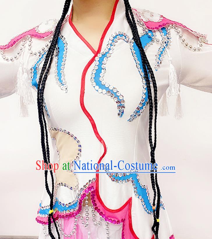 Chinese Opera Dance Costume Classical Dance Clothing Water Sleeve Dance Pink Dress Stage Performance Garments and Headpieces