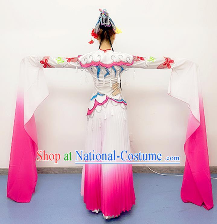 Chinese Opera Dance Costume Classical Dance Clothing Water Sleeve Dance Pink Dress Stage Performance Garments and Headpieces