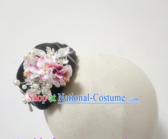 China Yunnan Ethnic Peacock Dance Hair Crown Dai Nationality Dance Hair Accessories Folk Dance Wigs Chignon