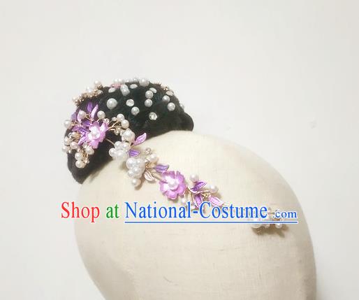 China Yunnan Ethnic Peacock Dance Wigs Chignon Dai Nationality Dance Hair Accessories Folk Dance Hair Crown