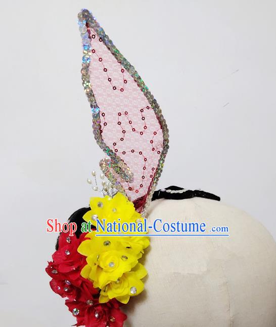 China Folk Dance Hair Crown Yunnan Ethnic Peacock Dance Wigs Chignon Dai Nationality Dance Hair Accessories