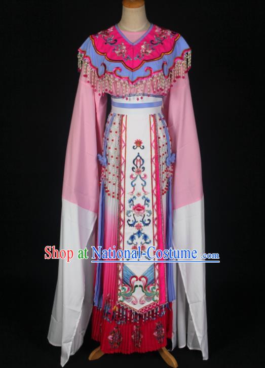 Chinese Traditional Beijing Opera Hua Tan Clothing Shaoxing Opera Actress Pink Dress Ancient Nobility Lady Cui Yingying Garment Costumes