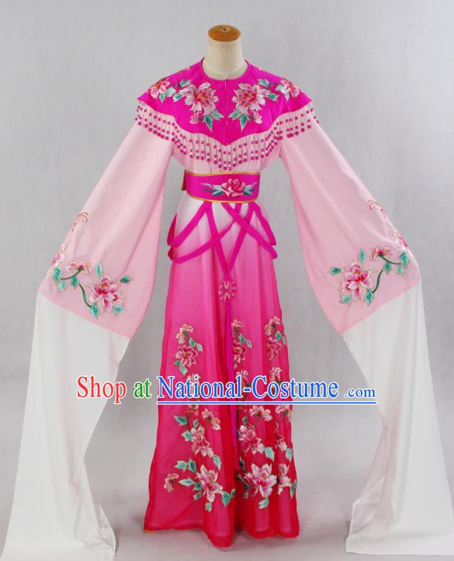 Chinese Ancient Princess Garment Costumes Traditional Shaoxing Opera Actress Clothing Beijing Opera Hua Tan Rosy Dress Outfits