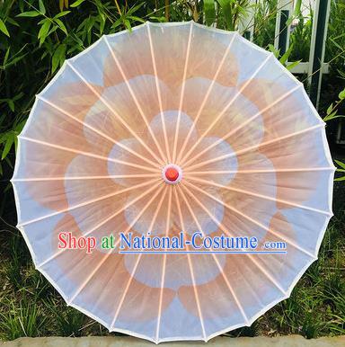 Chinese Classical Dance Umbrella Jasmine Flower Dance Umbrella Handmade Orange Umbrellas Stage Performance Umbrella Traditional Silk Bumbershoot