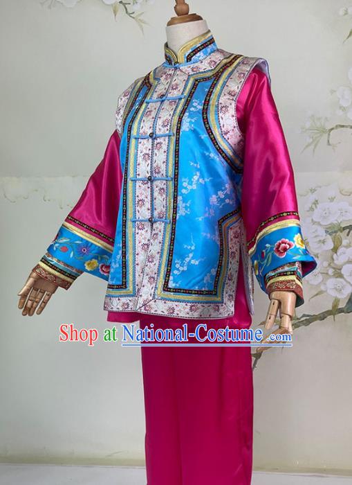 Chinese Qing Dynasty Swordswoman Rosy Dress Outfits Traditional Drama My Fair Princess Xiao Yanzi Garment Costumes Ancient Civilian Girl Clothing