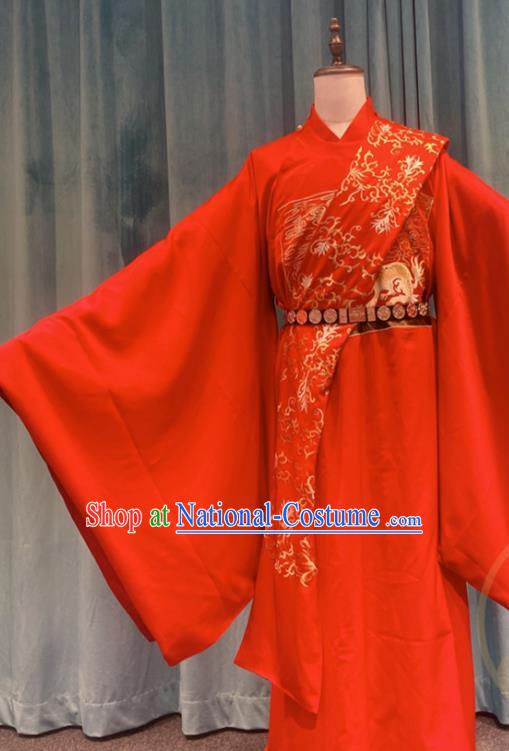 China Ancient Marquess Red Robe Apparels Drama The Sword and the Brocade Xu Lingyui Hanfu Clothing Ming Dynasty Wedding Garment Costumes