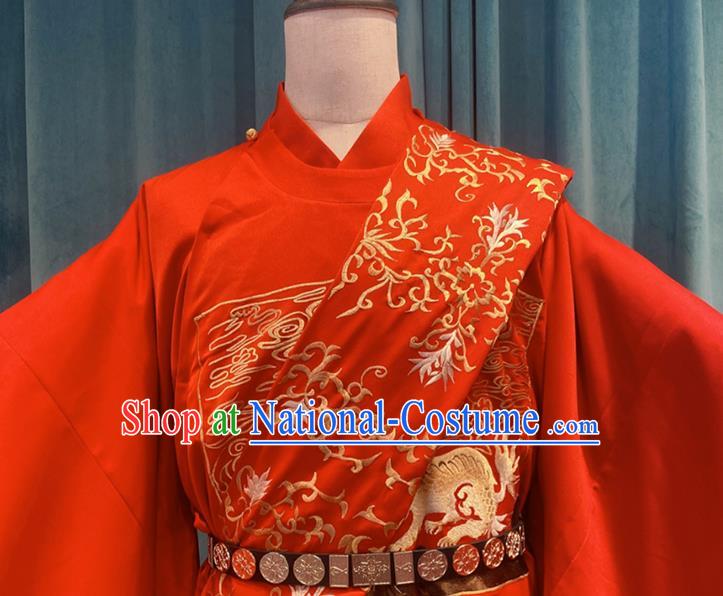 China Ancient Marquess Red Robe Apparels Drama The Sword and the Brocade Xu Lingyui Hanfu Clothing Ming Dynasty Wedding Garment Costumes