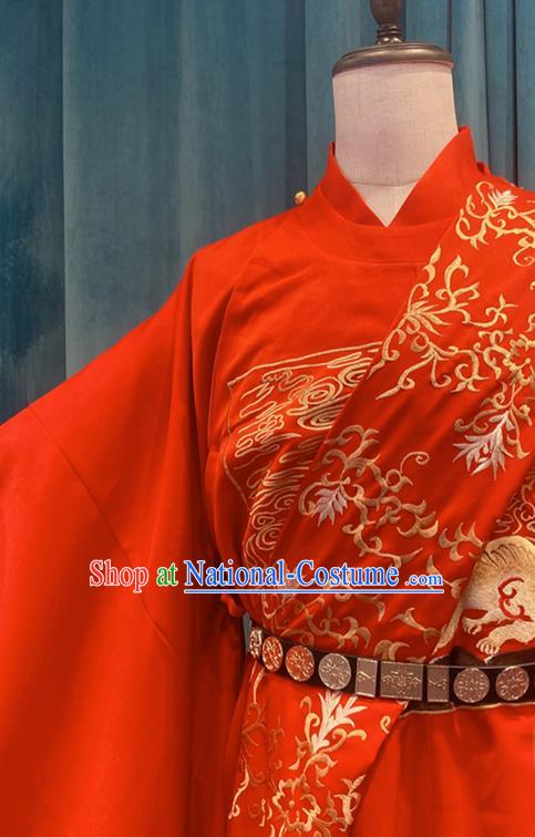 China Ancient Marquess Red Robe Apparels Drama The Sword and the Brocade Xu Lingyui Hanfu Clothing Ming Dynasty Wedding Garment Costumes